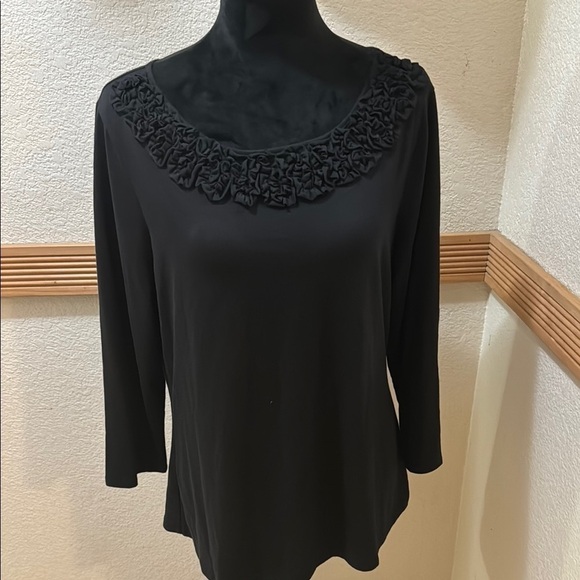Charter Club Tops - Charter Club XL Elegant Black Ruffled Women's Top!!